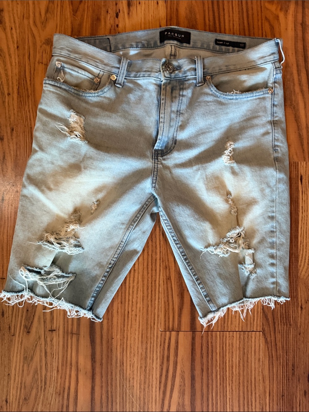 PacSun Light Wash Distressed Denim Shorts
